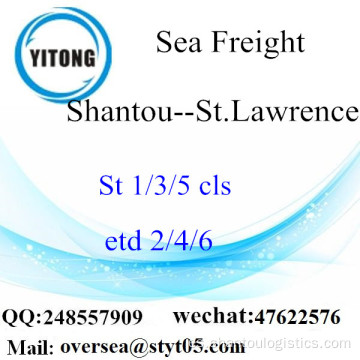 Puerto de Shantou LCL Consolidación a St.Lawrence